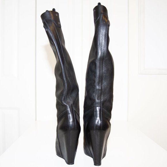 Rick Owens Mainline Wedge Boots - Picture 2 of 5